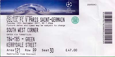Celtic programmes Online | Celtic 0 Paris Saint-Germain 5 - 12/09/17