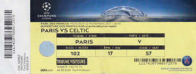 Celtic programmes Online  Paris SaintGermain 7 Celtic 1  22/11/17