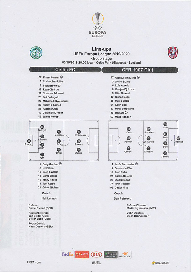 Official Teamsheet