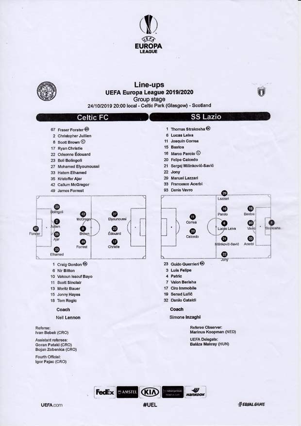 Official Teamsheet