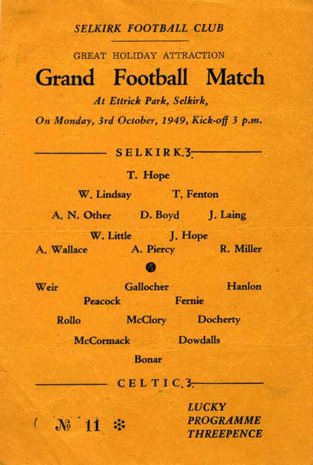 Match programme