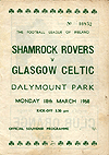 Shamrock Rovers v Celtic 1967